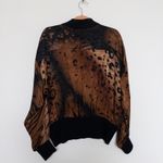 Adrianna Papell VTG Womens Silk Blouse Size 10 Brown Animal Print Retro Fall Photo 5