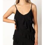Petal and Pup Ciao Ruffle Chiffon Gown in Black Size X-Large Photo 3