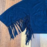 ZARA  | Navy Blue Suede Fringe Top Small Photo 2