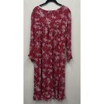 Eileen West Floral Midi Nightgown Medium Red Long Sleeve Valentines Cottagecore Photo 1