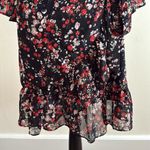 Lucy Paris NEW  Red/Black Floral Wrap w/ Side Tie & Ruffle Sleeve/Skirt Photo 2