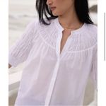 AYR ‎ The Love Spell blouse sz medium flowy white silk cotton shirred Photo 1