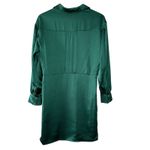 She & Sky She + Sky Donna Satin Mini Dress Emerald Green Collared Long Sleeve NWT Size S Photo 2