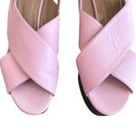 Marni Women’s Pink Leather Open Toe Platform Wedge Sandals Heels Size 40 Photo 3