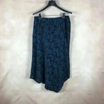 Alfani  Black/Teal Floral Asymmetrical Hem Midi Skirt NEW 14 Photo 5