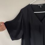 Eileen Fisher Black Silk Short Sleeve Blouse (S) Photo 2