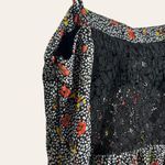 Greylin Black Ditsy Floral Speckled Peplum Camisole Top Size Small Photo 6