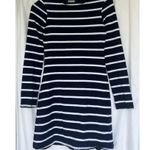 Reformation Junia Knit Dress Navy White Striped Short Mini Tunic Small Coastal Photo 1