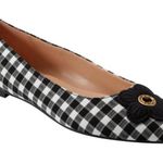 Bandolino NEW   Starry Embellished Flower Slip-On Flats Black White Gingham 9.5 Photo 0