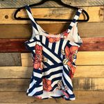 Crane Blue And White Floral Two Piece Swim Suit Size Medium‎ Photo 2