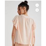 Free People  Terese Top Pink Velvet Size XS Photo 3