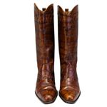 Joan & David Vintage Croc Embossed Leather Boots Size 37.5. US 7.5 S3928 Photo 5