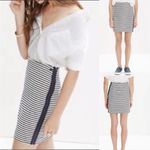 Madewell Blue & White Striped Mini Skirt Photo 0