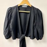 Ostra Brasil Puff Sleeve Tie Front V Photo 0