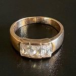 Simulated diamond gold plated ring size 8 Photo 0