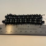 Natural Hematite Beaded Bracelets Set of 2 Stretch Elastic Stone Beads Black Photo 8