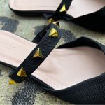 NWOT black gold stuffed pointy toe studded flats Size 9 Photo 2