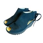 Fly London  Peep Toe Lace Up Wedge Sandals Nubuck Suede Size 36 5.5 Women's Photo 3