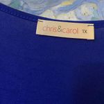 Chris & Carol Royal Blue Sequin Accent Blouse Photo 3