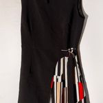 Hue  Black Sleeveless Dress with Bold Side Pleats - Size Small Photo 0