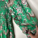 Cara Cara Green Jazzy Smocked Cotton Voile Midi Dress sz L Size L Photo 5