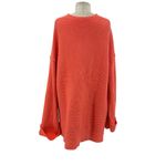 Free People La Brea Sweater V-Neck Ribbed Cuffed Sleeve Coral Orange Size Large Photo 8