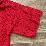 Open Knit Dolman Sleeve Cowl Turtleneck Sweater M Red Size M Photo 3