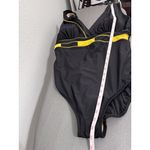 Croft & Barrow Croft Barrow Navy With Yellow Trim V Neck Sleeveless One Piece Swimsuit Photo 6