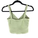 Princess Polly Womens Arlene Top Cropped Ribbed Faux Wrap Knit Green S/M Photo 1
