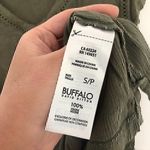 Buffalo David Bitton V-Neck Short Cap Sleeve Top Solid Olive Green Boho Small S Photo 6