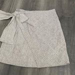 Suncoo Paris Stripe Wrap Mini Skirt Tie Waist White Size 0 Photo 0