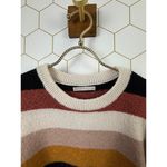 Active USA  Neutral Color Block Striped Knit Boxy Fit Sweater - Size - Large Photo 3