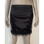 SheIn Black Satin & Lace Peek A Boo Mini Skirt Photo 3