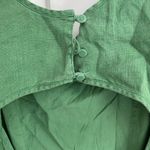 Assembly Label Linen Rounded Neckline Sleeveless A Line Green Midi Dress Size 10 Photo 2