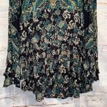 Free People  Lady luck printed tunic mini dress mock neck open back paisley Small Photo 3