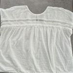 Gypsies & Moondust  women’s boxy fit semisheer white swiss dot crochet top size L Photo 0