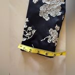 Chico's  Black Silk Blazer with White Stitched flowers size 0 open Photo 4