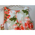 Slny  Tiered Chiffon Coral White Floral Dress Size 12 Photo 9
