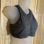 Zobha  Heather Gray Cut Out Racerback Sports Bra Large Photo 2