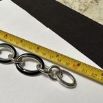 White House | Black Market  Silver Tone Black Bracelet Women’s 7 Inch Photo 3