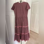 Oliphant Maxi Dress Ruffle Short Sleeve V Neck Red Size M Photo 5