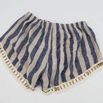 Misa LA Blue Striped Ring Crochet Fabric Shorts - Medium Photo 3