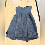 Rebecca Taylor Black Silk Blend Strapless Mini Dress With Large Rosette Detail Photo 5