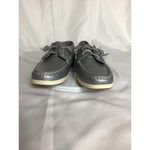 Women Topsiders Boat Shoes Sz. 9.5 Silver NWOT Sperry Songfish Comfort Photo 1