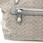 Coach  #79579 Signature Taylor Tote Black & Gray Jaquard with Leather Trim Photo 1