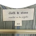 Cloth & Stone Anthropologie Green Striped Linen Blend Tunic Shirt Dress Size XS Photo 7