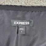 EXPRESS  Pleated‎ Dress Womens S Black Silky Satin Puffy Sleeve Smock Waist Flowy Photo 10