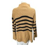 Old Navy Women's Beige Black Striped Turtleneck Pullover Sweater Top Size S Photo 1