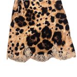 Valentino Garavani animal print brown black lace strapless Y2K dress Sz 42 US 6 Photo 2