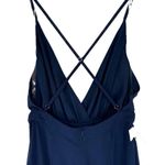 Fame and Partners Tiered Ruffle Wide Leg V-Neck Open Back Jumpsuit XS Navy Blue Photo 5